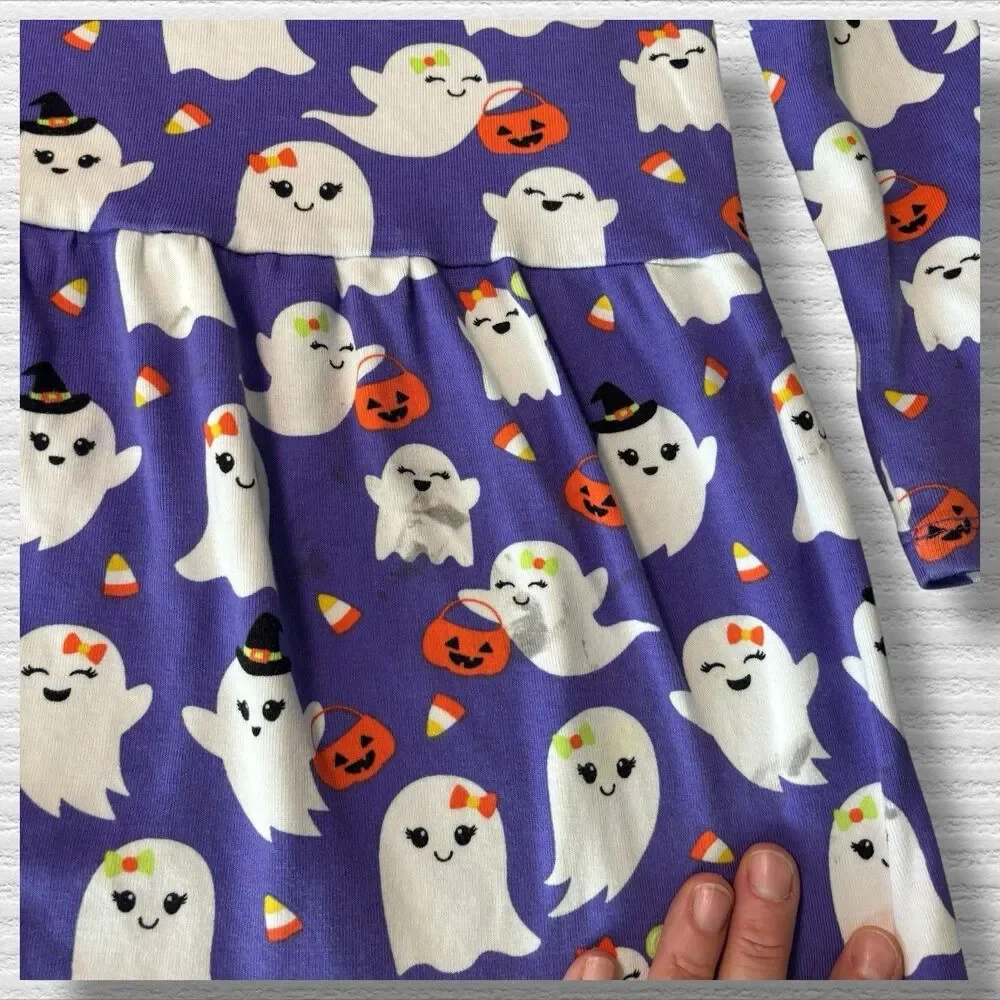 Gymboree Ghost Peplum Dress - Trick Or Treat - Purple - Play Condition - Size 10